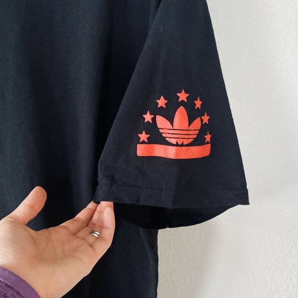 RARE Adidas Shirt XL Black Short Sleeve American - Picture 4 of 6